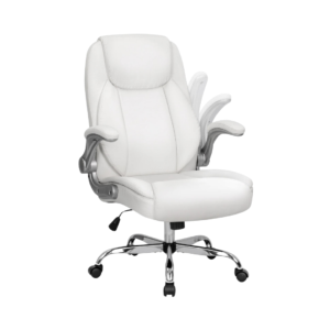 NEO PU Leather Chair With Wheels And Padded Flip Up Armrest