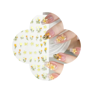 5D Yellow Tulips Nail Art Stickers