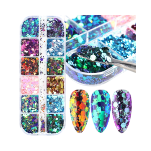Aurora Holographic Chunky Nail Glitter Sequins