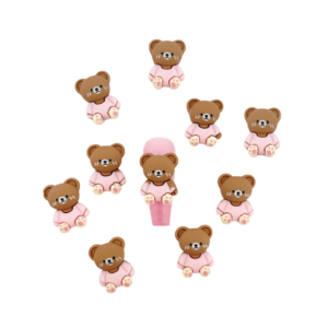 Kawaii Brown Bear Resin Nail Art Charm
